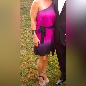 Karina Grimaldi Silky off shoulder dress